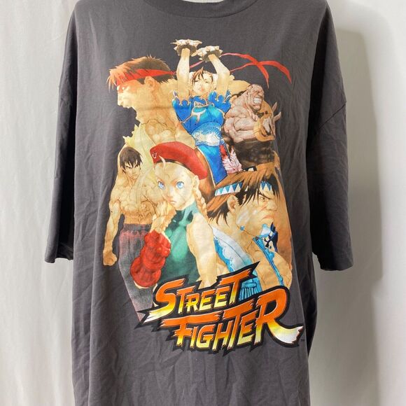 Street Fighter Mens XXLT Shirt Capcom Dark Grey Graphic Short Sleeve Crewneck - Picture 3 of 10